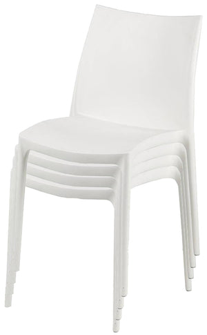 SEDIA ZIP IMPILABILE DA ESTERNO ED INTERNO BIANCA 41 X 41 X H82 CM