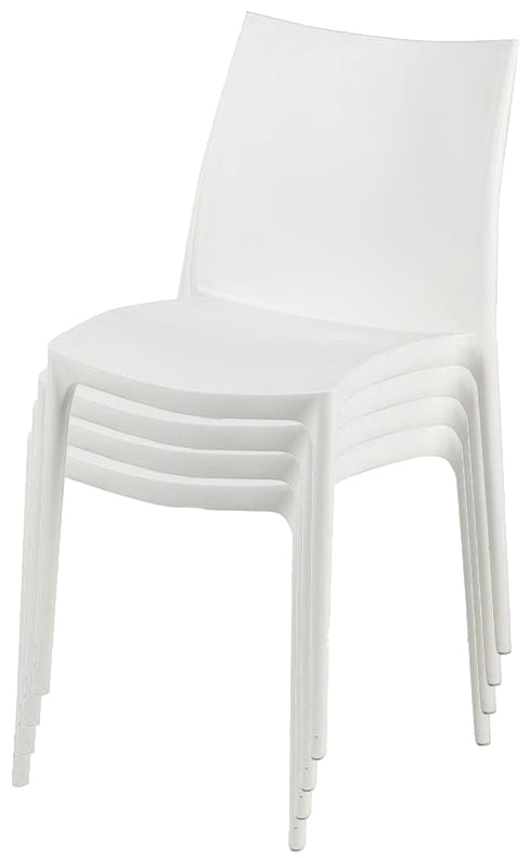 SEDIA ZIP IMPILABILE DA ESTERNO ED INTERNO BIANCA 41 X 41 X H82 CM