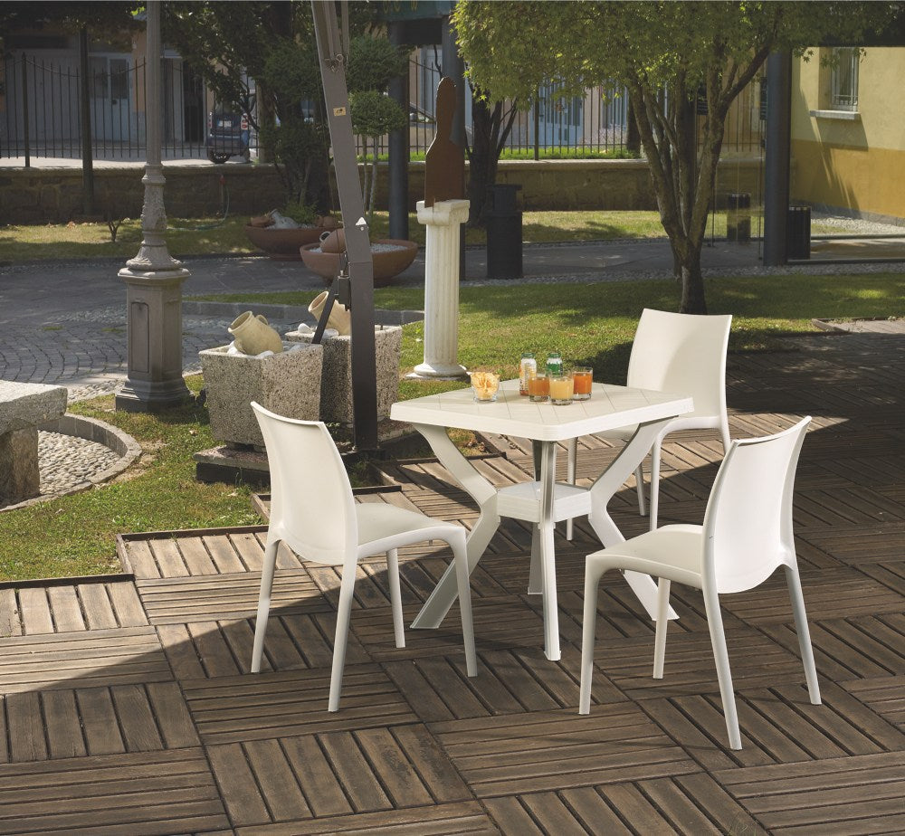 SEDIA ZIP IMPILABILE DA ESTERNO ED INTERNO BIANCA 41 X 41 X H82 CM