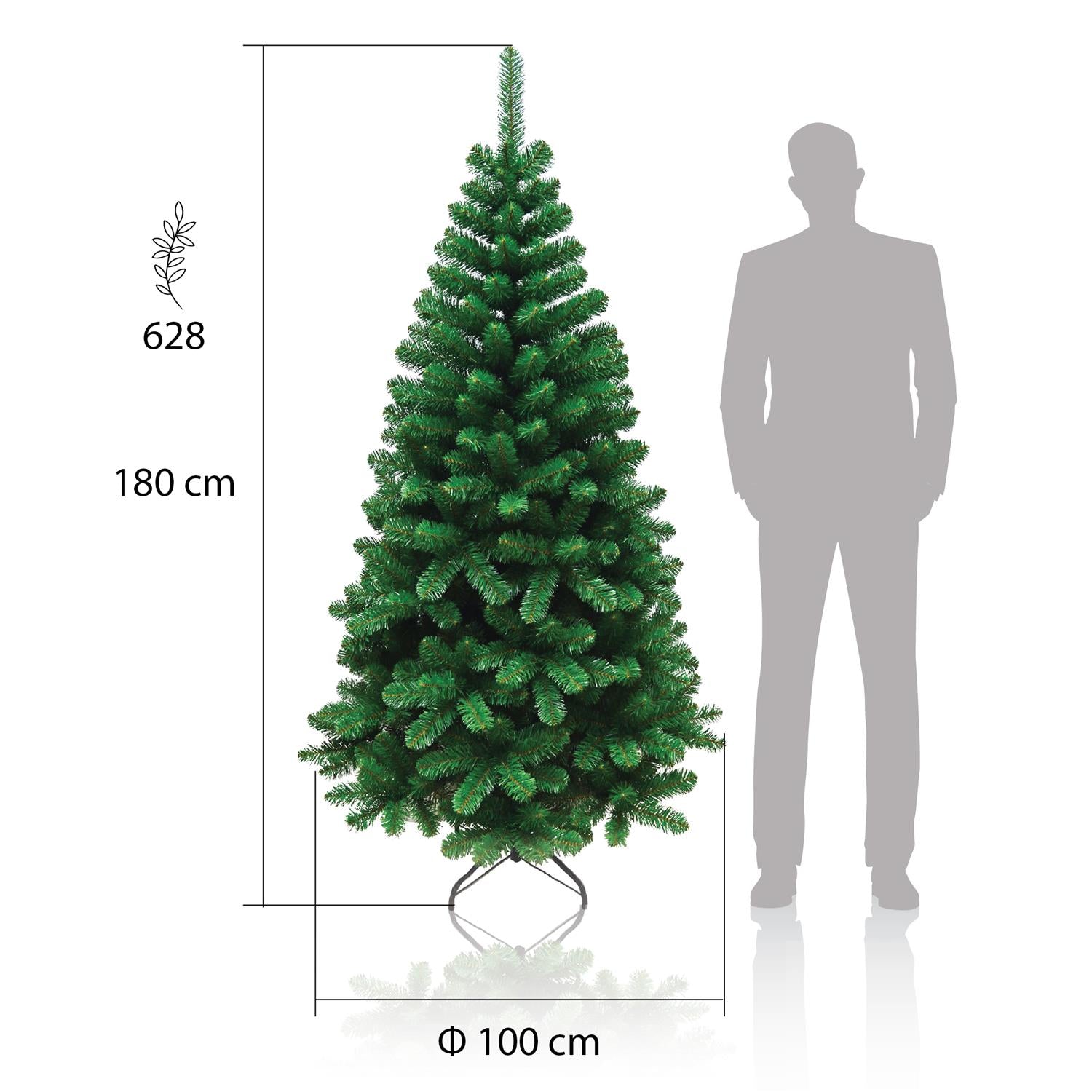 ALBERO DI NATALE ROCCARASO 180 CM VERDE ARTIFICIALE