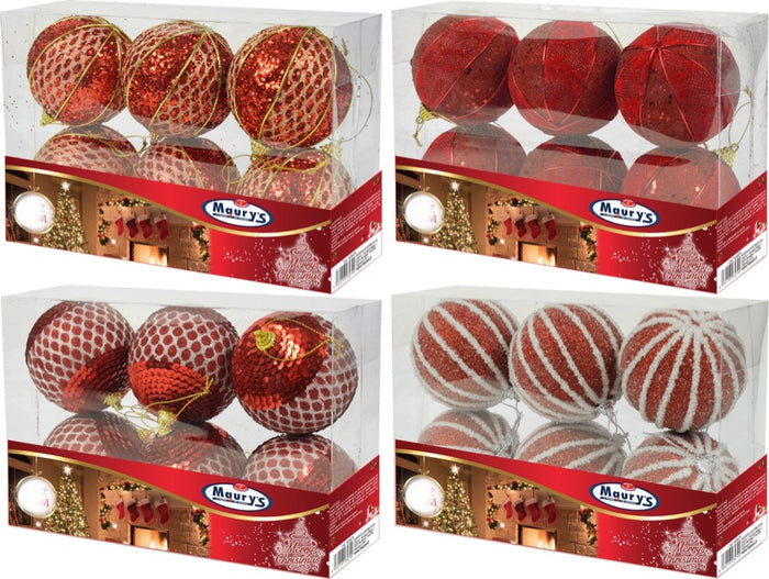 MAURY'S BOX NATALE SFERE LUXURY ROSSE COLORI ASSORTITI