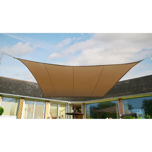 TENDA VELA DA SOLE QUADRATA IN COTONE E POLIESTERE 3 X 3 METRI ECRU 190 GR