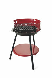 BARBECUE TONDO ROSSO PORTATILE 36 X H 55 SENZA RUOTE IN METALLO