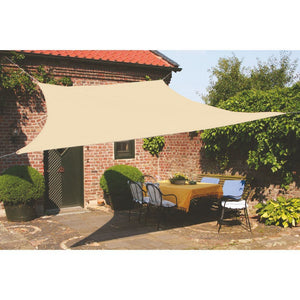TENDA VELA DA SOLE QUADRATA IN COTONE E POLIESTERE 3 X 3 METRI ECRU 190 GR