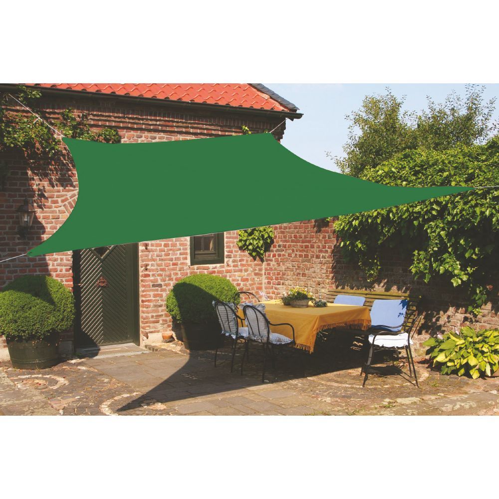 TENDA VELA DA SOLE QUADRATA IN COTONE E POLIESTERE 3 X 3 METRI VERDE 190 GR