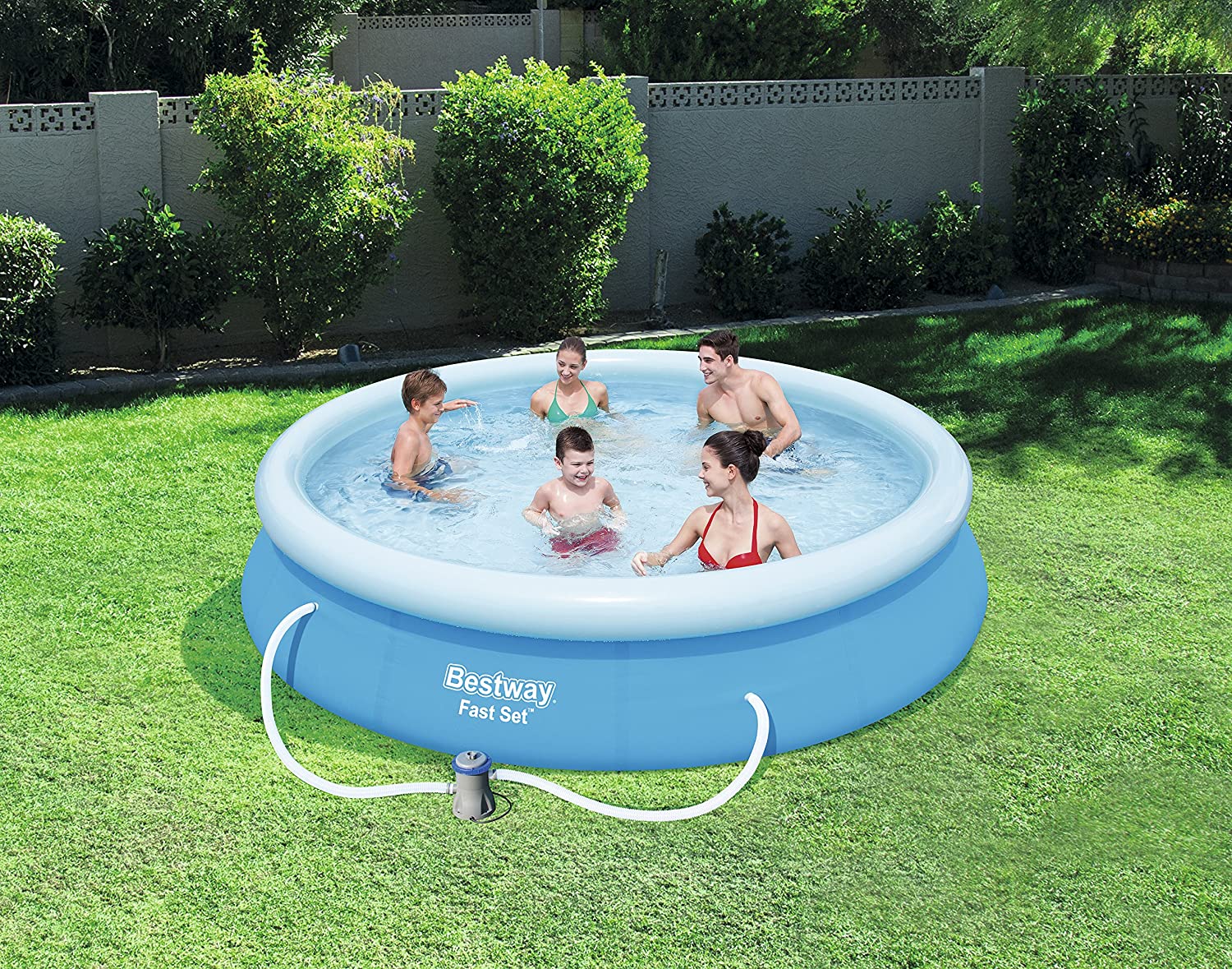 BESTWAY FAST SET PISCINA GONFIABILE FUORI TERRA CON POMPA E FILTRO 366 X 76 CM