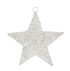 MAURY'S GLITTER WHITE APPENDINO NATALIZIO A STELLA 3D DA 25 CM