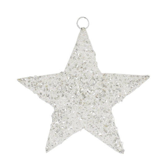 MAURY'S GLITTER WHITE APPENDINO NATALIZIO A STELLA 3D DA 25 CM