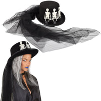 CAPPELLO CON VELO  E SCHELETRI