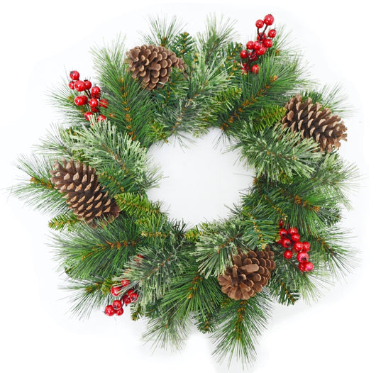 MAURY'S GHIRLANDA DIETRO PORTA EVEREST CON PIGNE E BACCHE 45 CM