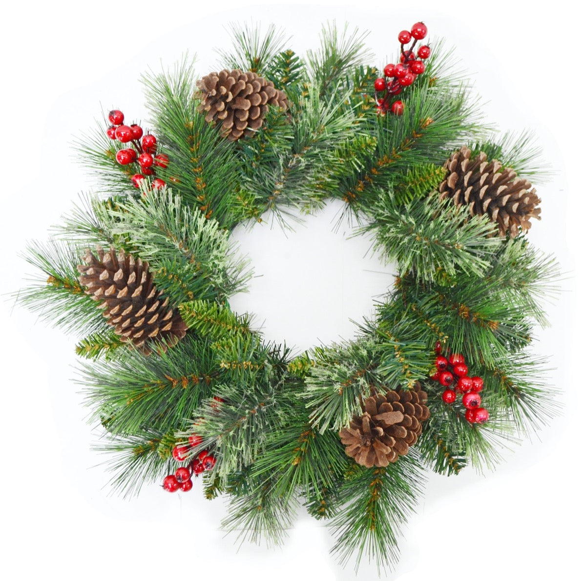 MAURY'S GHIRLANDA DIETRO PORTA EVEREST CON PIGNE E BACCHE 45 CM