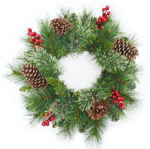 MAURY'S GHIRLANDA DIETRO PORTA EVEREST CON PIGNE E BACCHE 45 CM