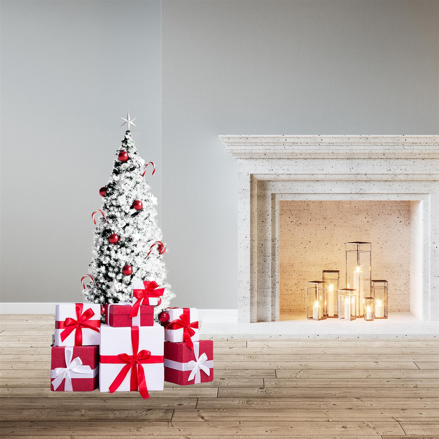 MAURY'S ALBERO DI NATALE EXTRA SLIM 150 CM INNEVATO