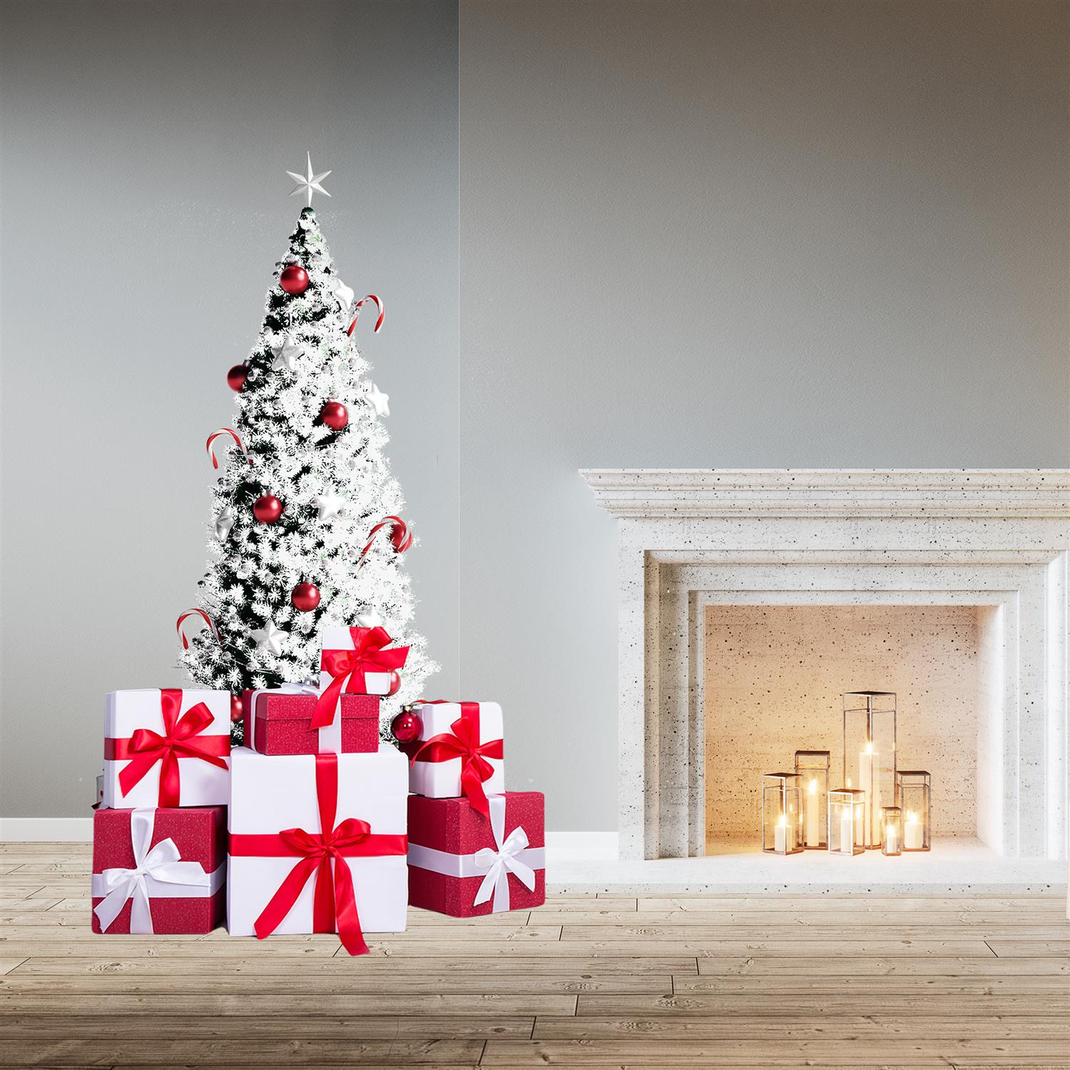 MAURY'S ALBERO DI NATALE EXTRA SLIM 210 CM INNEVATO