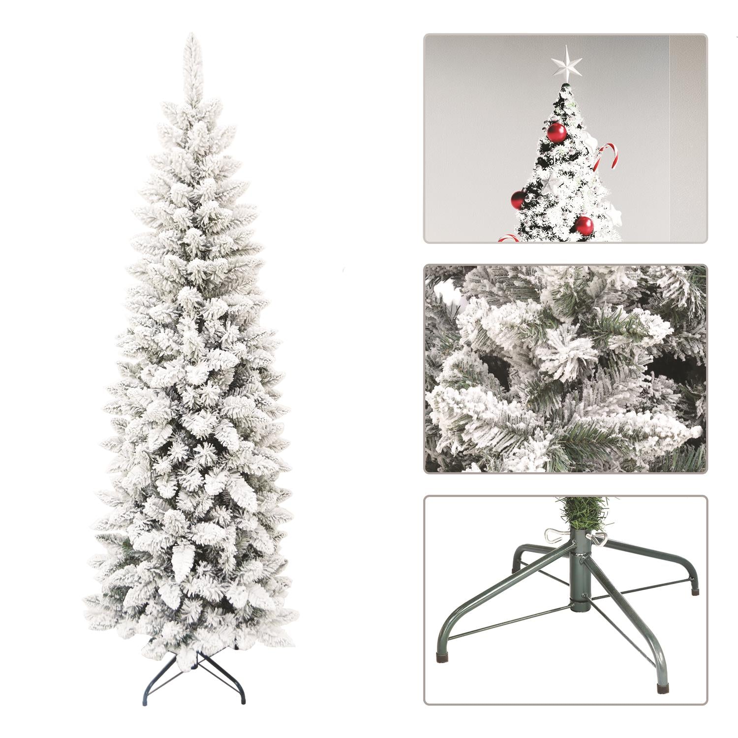 MAURY'S ALBERO DI NATALE EXTRA SLIM 150 CM INNEVATO