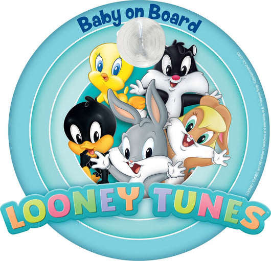 Cartello bimbo a bordo a ventosa con grafiche WB Looney Tunes