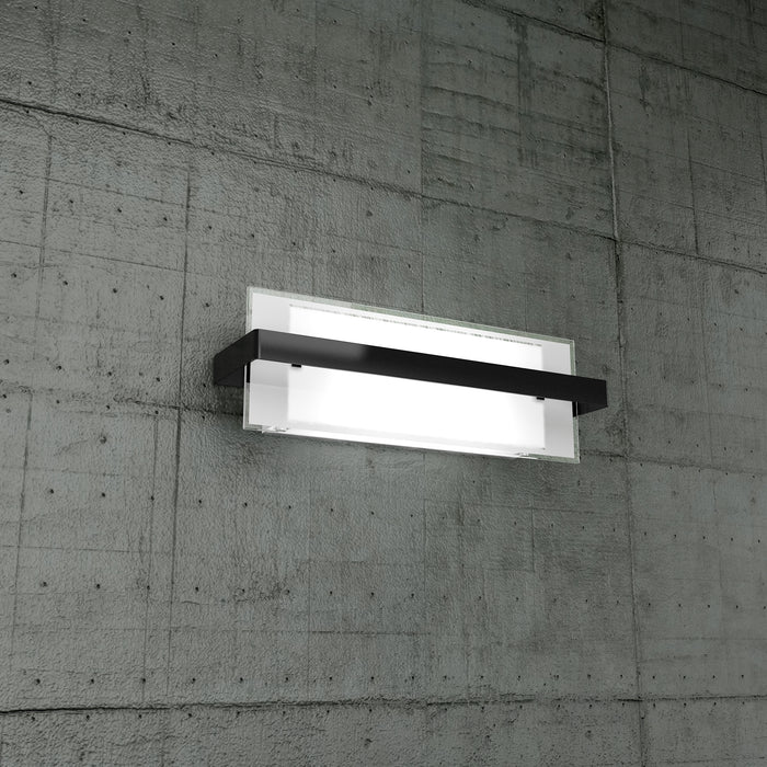 Toplight Plafoniera da parete 2 luci Cross con attacco E27, struttura nera e bianca, design moderno 44x12x15cm