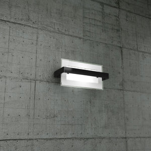 Toplight Plafoniera da parete 1 luce Cross con attacco E27, struttura nera e bianca, design moderno 29x12x15cm