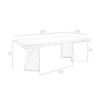 Tavolo da pranzo rettangolare marmo porcellanato e noce