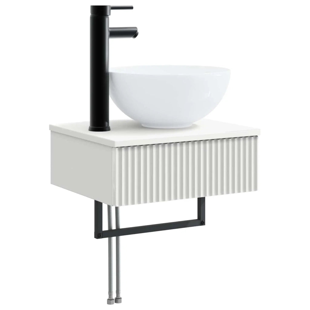 Set di mobili per il bagno 3 pz Bianco Legno ingegnerizzato 3405577