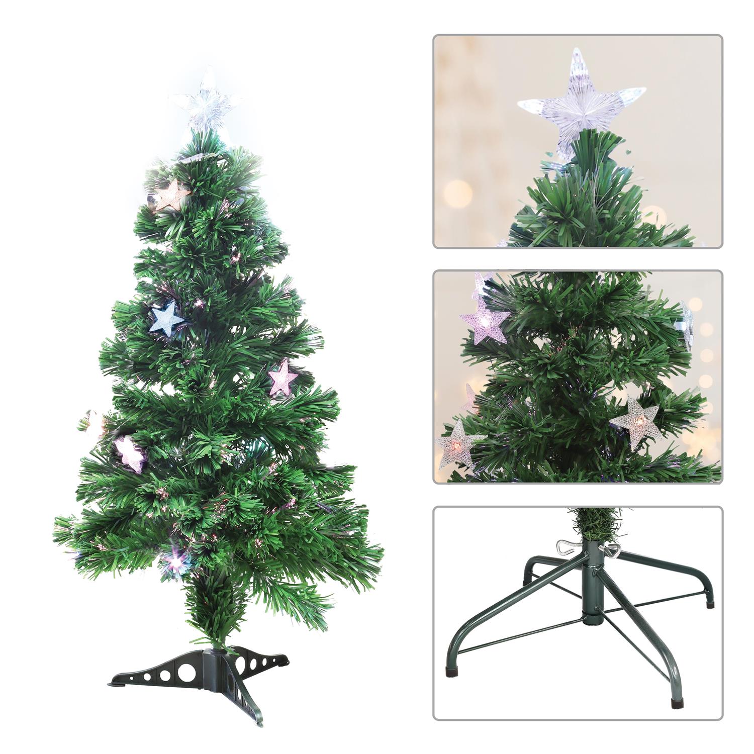 MAURY'S ALBERO DI NATALE LED E FIBRE OTTICHE 150 CM