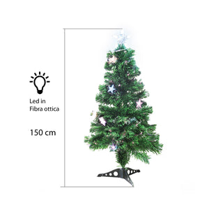 MAURY'S ALBERO DI NATALE LED E FIBRE OTTICHE 150 CM