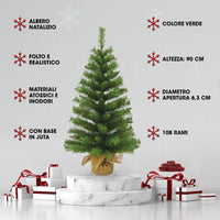 MAURY'S ALBERO DI NATALE JUTA 90 CM VERDE