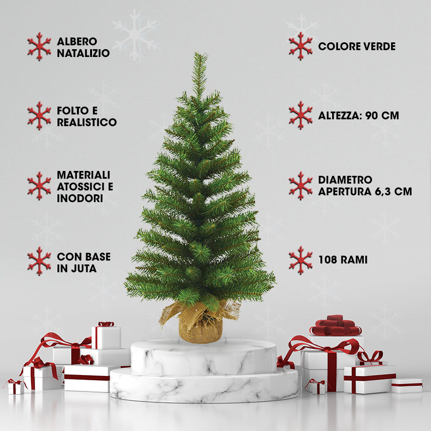 MAURY'S ALBERO DI NATALE JUTA 90 CM VERDE