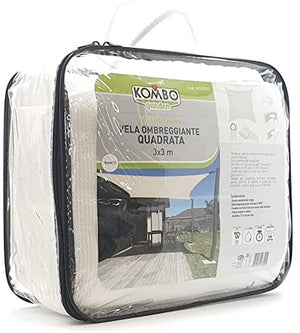 VELA OMBREGGIANTE QUADRATA 3 X 3 MT IN COLORE BIANCO