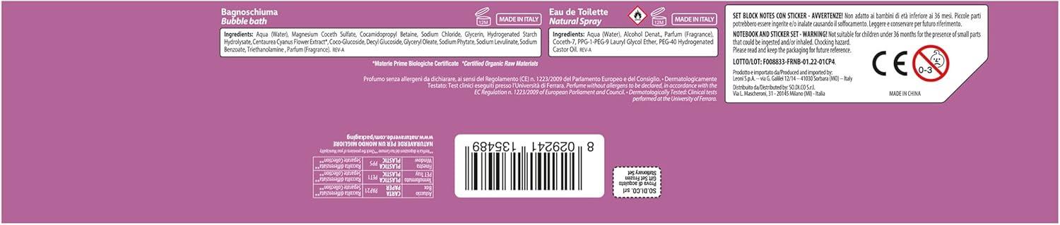 COFANETTO REGALO FROZEN CON PROFUMO, BAGNOSCHIUMA E BLOCK NOTES CON STICKER