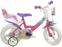 BICICLETTA 12 POLLICI WINX BAMBINA CON ROTELLE SEGGIOLINO E CESTINO