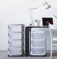 CASSETTIERA CON 4 CASSETTI CON RUOTE BIANCO 36 X 40 X 80 CM