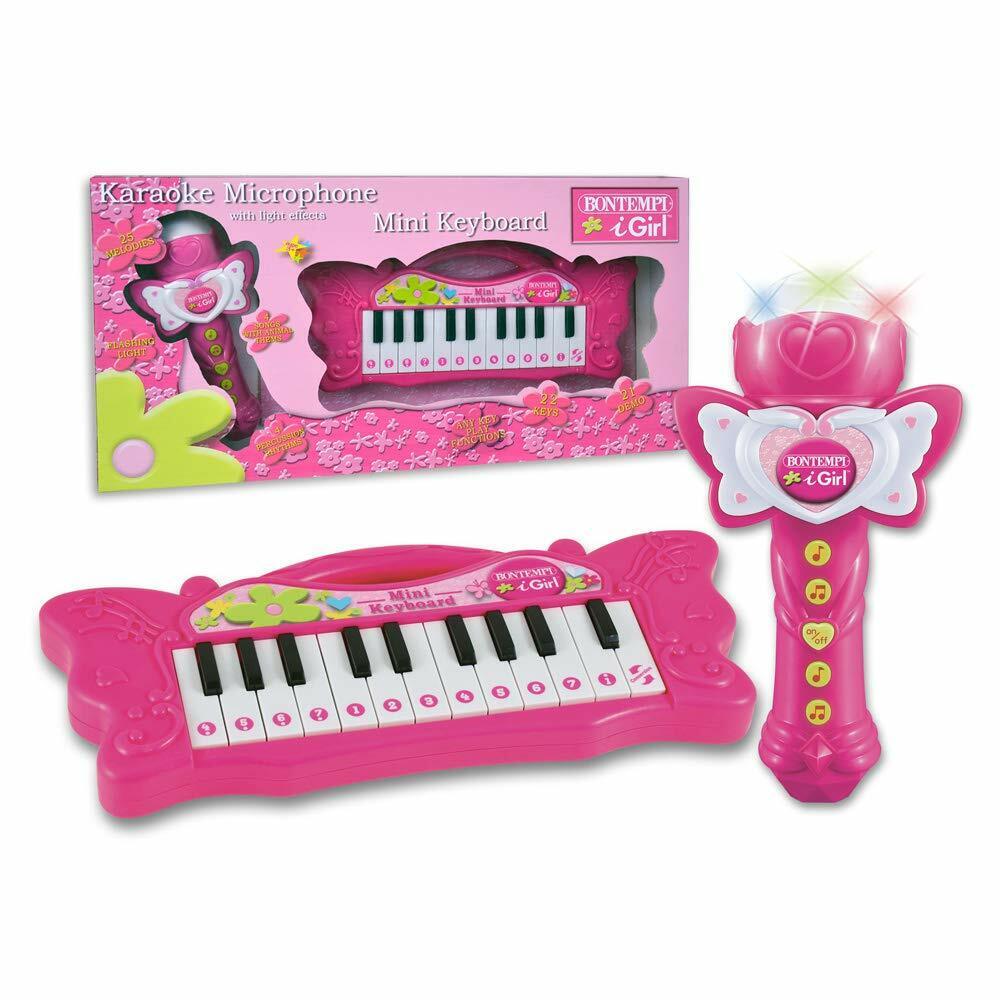 BONTEMPI TASTIERA ELETTRICA CON 22 TASTI EMICROFONO ROSA