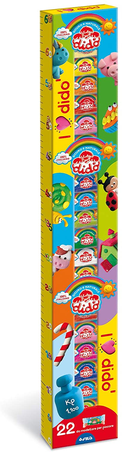 DIDÒ I LOVE DIDO SET SALSICCIOTTI PONGO CLASSICI E GLITTER 50 G X 22 PZ