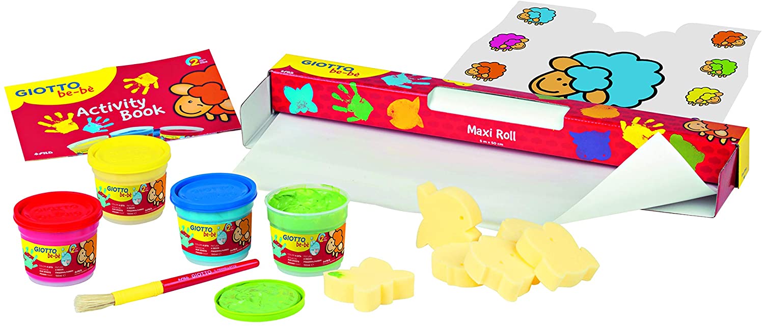 GIOTTO BEBE MAXI ROLL 4 VASETTI DI COLORI A DITA 150 ML