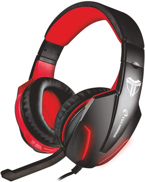 TECHMADE CUFFIE GAMING MULTIMEDIALI ROSSO/NERO PC CONSOLLE SMARTPHONE