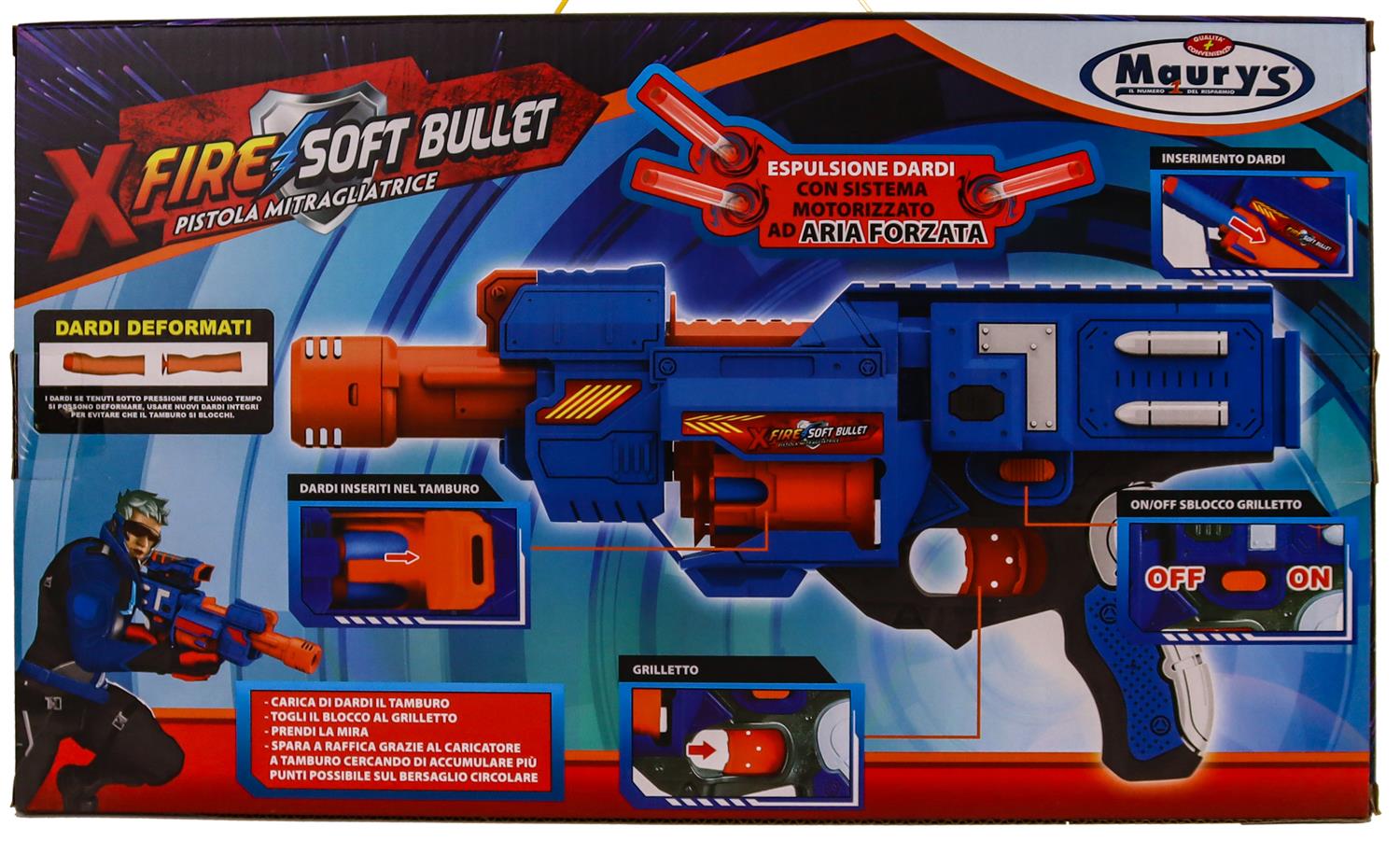 MAURY'S X-FIRE SOFT BULLET PISTOLA SEMIAUTOMATICA SPARATUTTO