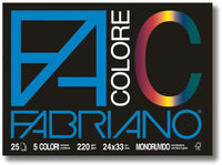 FABRIANO BLOCCO DISEGNO 24X33CM MONORUVIDO COLORATI 25 FOGLI