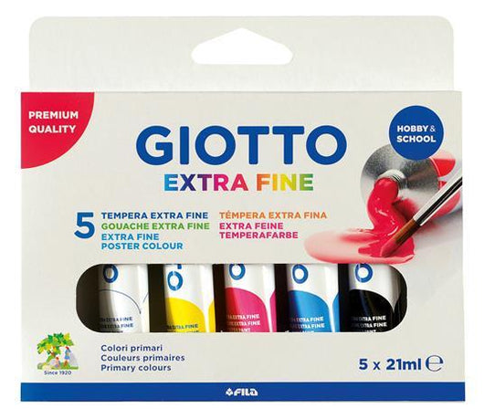 GIOTTO COLORI A TEMPERA PRIMARI IN TUBO 21 ML 5 COLORI ASSORTITI