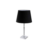 LAMPADA LUMETTO MODERNO CON BASE QUADRATA IN ACCIAIO E PARALUME NERO 30 X H 53 CM