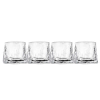 SET BOTTIGLIA CUBO IN VETRO DA 1 LITRO CON 4 BICCHIERI DA LIQUORE ROYAL CAPIENZA 150 ML