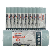 MAURY'S SACCHI PER PATTUMIERA 70X110 CM 10 CONFEZIONI DA 20 PEZZI IN COLORE TRASPARENTE