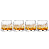 SET BOTTIGLIA CUBO IN VETRO DA 1 LITRO CON 4 BICCHIERI DA LIQUORE ROYAL CAPIENZA 150 ML