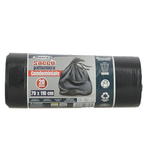 MAURY'S SACCHI PER PATTUMIERA 70X110 CM 5 CONFEZIONI DA 20 PEZZI IN COLORE NERO