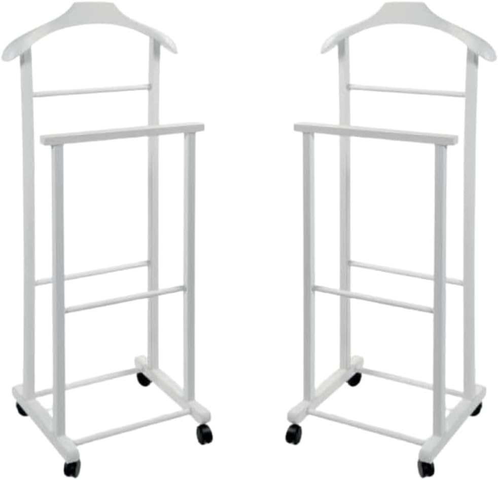 DOPPIO INDOSSATORE FAGGIO DA CAMERA BIANCO IN LEGNO 43X33X105H CM