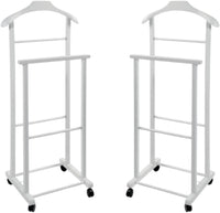 DOPPIO INDOSSATORE FAGGIO DA CAMERA BIANCO IN LEGNO 43X33X105H CM