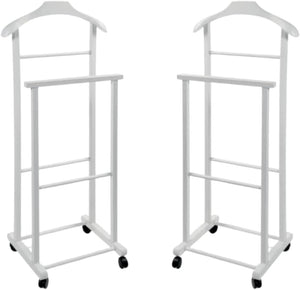 DOPPIO INDOSSATORE FAGGIO DA CAMERA BIANCO IN LEGNO 43X33X105H CM