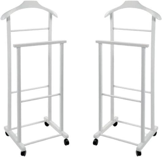 DOPPIO INDOSSATORE FAGGIO DA CAMERA BIANCO IN LEGNO 43X33X105H CM