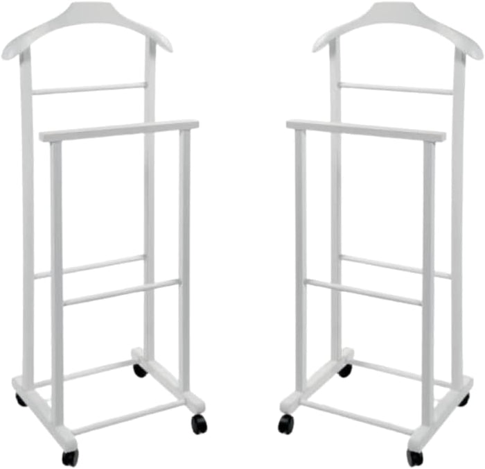 DOPPIO INDOSSATORE FAGGIO DA CAMERA BIANCO IN LEGNO 43X33X105H CM