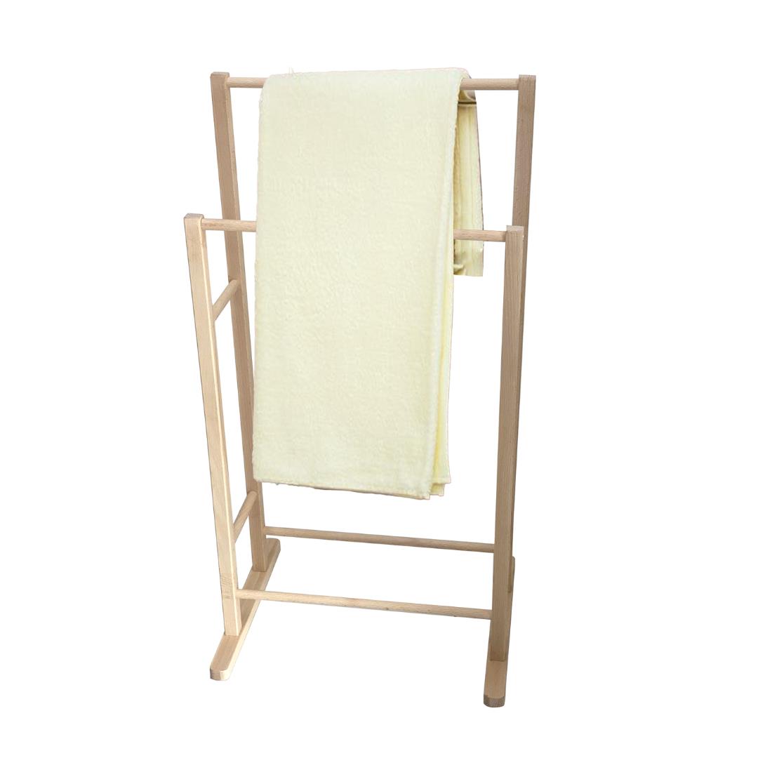 PORTASCIUGAMANI CON 2 ASTE D'APPOGGIO IN LEGNO DI FAGGIO 41 X 31,5 X H80 CM